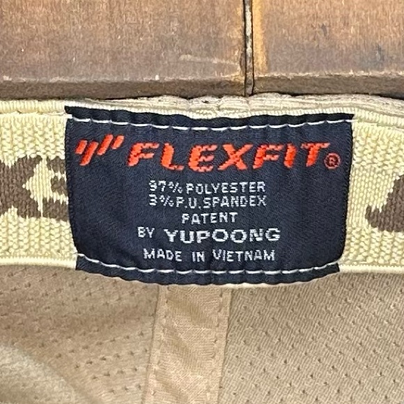 Classic Tan Flexfit Baseball Hat with Winged "O" Embroidery from Hawaii - Picture 3 of 6